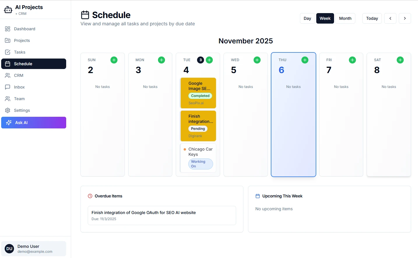 Settings - Organization profile with AI assistant integration