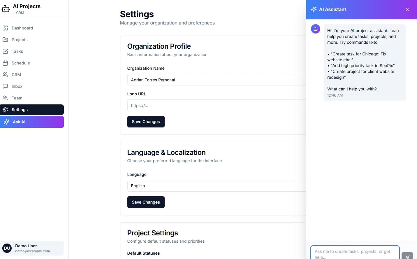 Contacts List - CRM contact management with company associations
